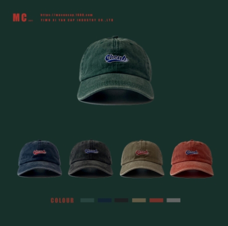American ins trendy brand retro washed baseball cap for men and women couples Korean version simple embroidery soft top sunvisor peaked cap