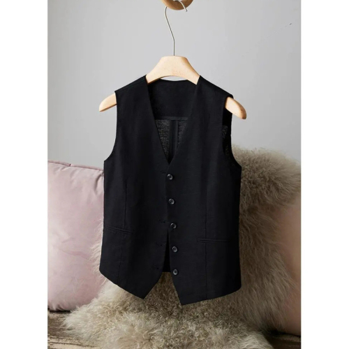 Quality Inspection Officer Picture 2024 New Spring and Summer Vests Thin Cotton and Linen Vests Women's Summer Vests Overlayed with Pony Clips