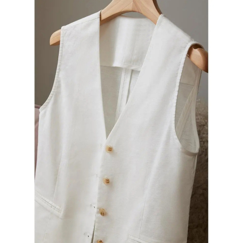 Quality Inspection Officer Picture 2024 New Spring and Summer Vests Thin Cotton and Linen Vests Women's Summer Vests Overlayed with Pony Clips