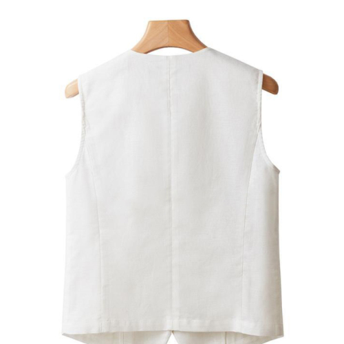 Quality Inspection Officer Picture 2024 New Spring and Summer Vests Thin Cotton and Linen Vests Women's Summer Vests Overlayed with Pony Clips