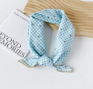 Cotton silk scarf small square scarf for women spring new European and American headscarf versatile cashew print cotton and linen scarf
