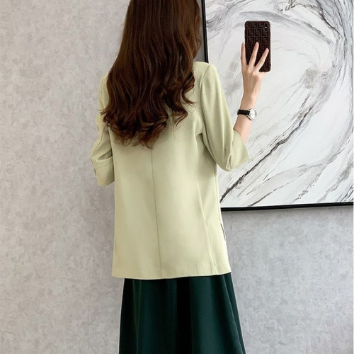 Three-quarter sleeve single-layer suit jacket spring, autumn and summer mid-length new versatile slim casual top thin suit jacket