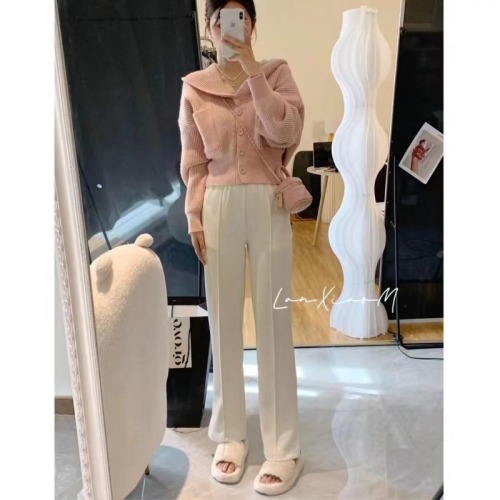 Retro niche hooded cardigan sweater for women autumn and winter Korean style lazy style loose slim short knitted jacket top