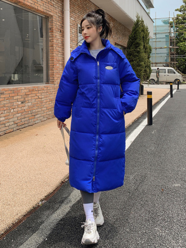 Actual shot of 2024 new down cotton-padded jacket for women, mid-length Korean style loose ins Hong Kong style cotton-padded jacket thickened jacket