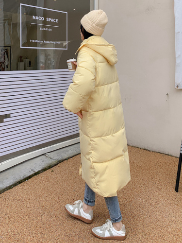 Actual shot of 2024 new down cotton-padded jacket for women, mid-length Korean style loose ins Hong Kong style cotton-padded jacket thickened jacket