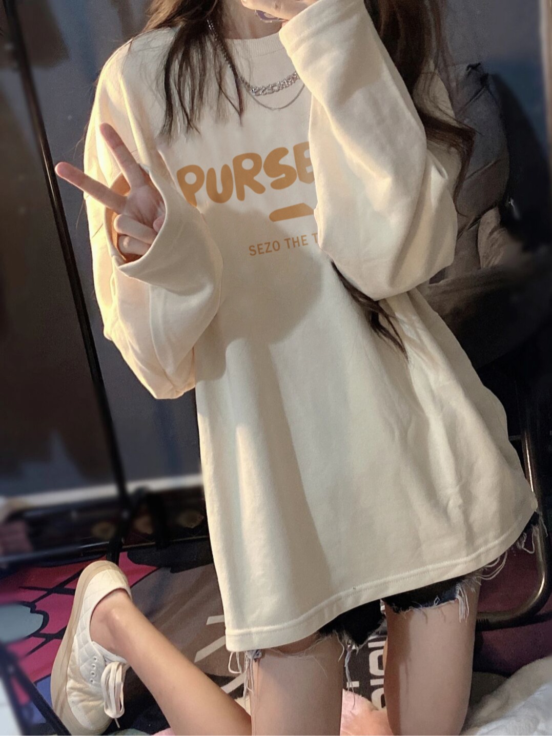 Pure cotton long-sleeved T-shirt for women 2024 new autumn and winter solid color loose bottoming shirt printed round neck top