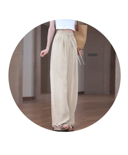 Ice silk wide-leg pants for women high-waisted summer thin 2024 new loose and drapey lazy Yamamoto casual pants and cool pants