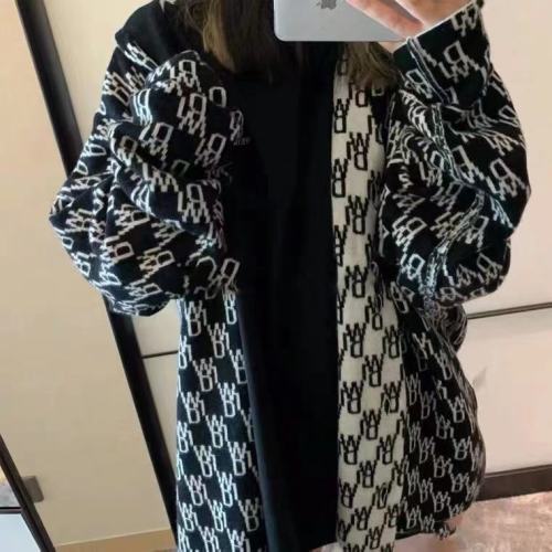 2024 new product Yang Mi's same style reversible loose Korean style wool knitted cardigan sweater jacket for women