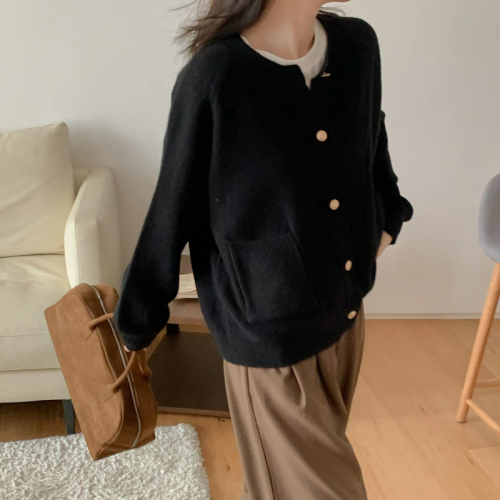 2024 autumn and winter ins style Korean style chic gentle and sweet age-reducing loose and versatile casual cardigan sweater women's jacket