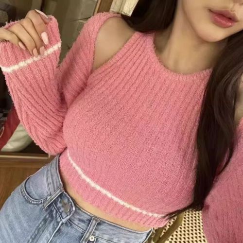 Korea Dongdaemun purchasing agent for autumn new knitted vest cardigan two-piece set