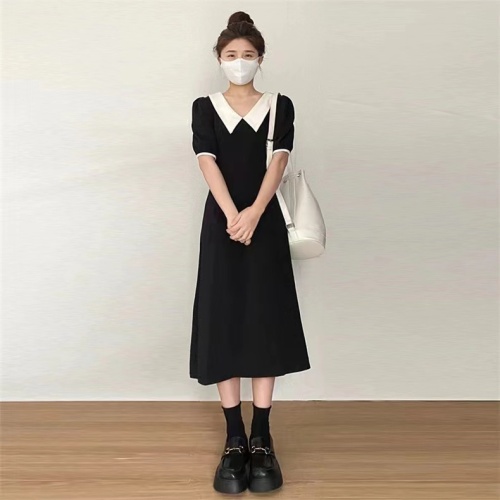 2024 new style French high-end temperament high-end small black dress for ladies summer