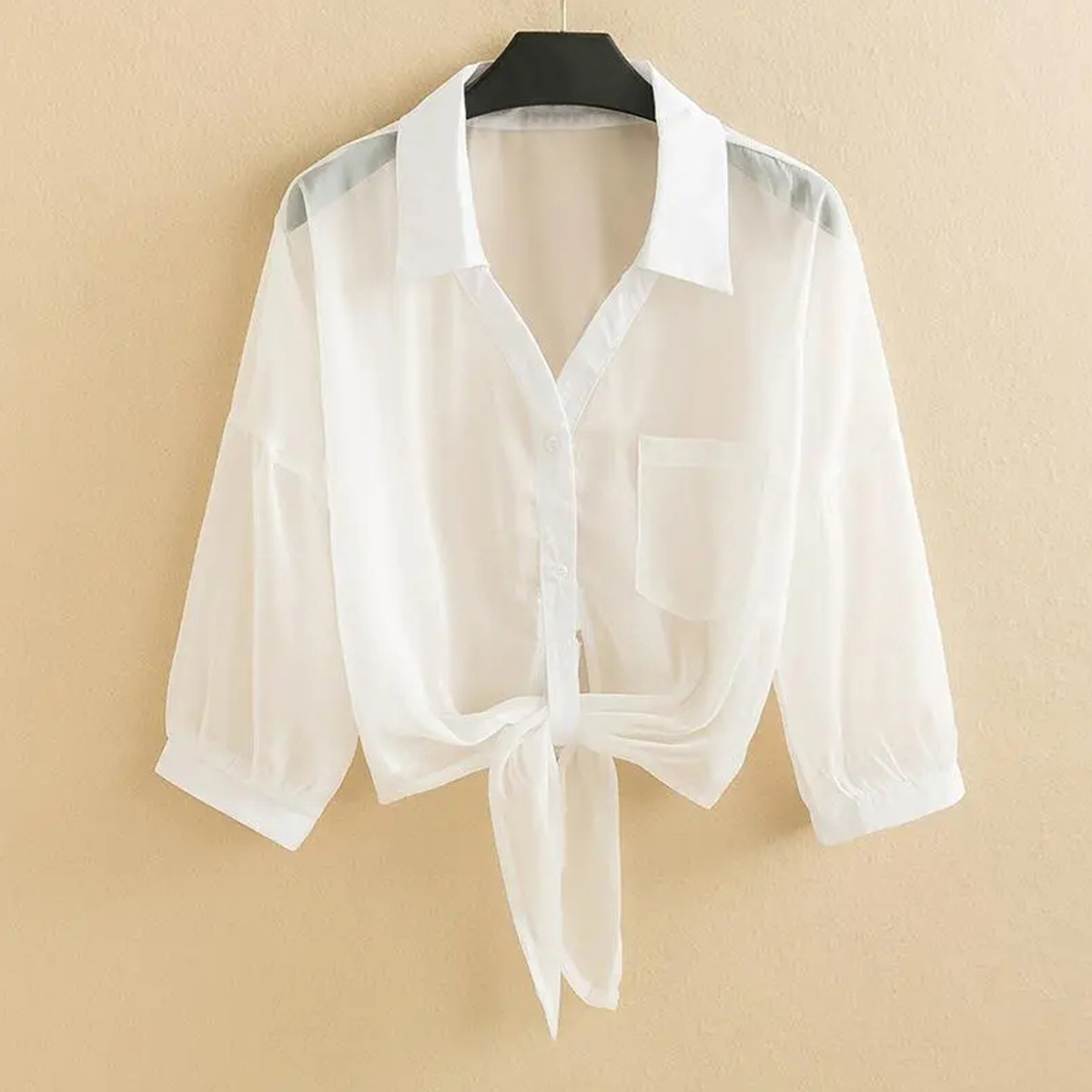 Quality Inspection Official Picture Small Shawl Summer Suspender Skirt Women's Cardigan 2024 New Thin Chiffon Shirt Top