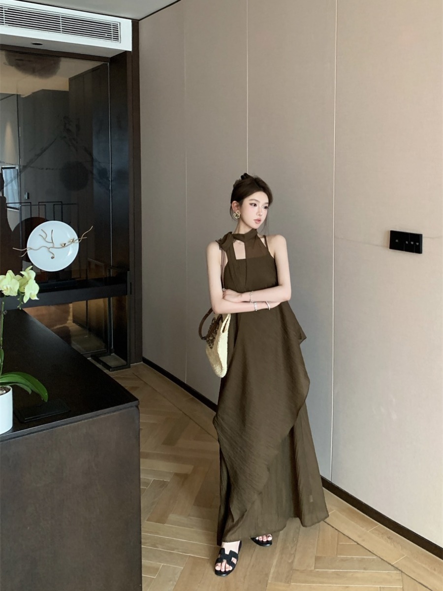 Photographed Designer Asymmetrical Necktie Top + Slip Dress Set