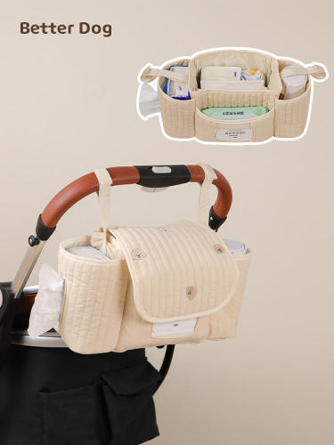 Pet stroller hanging bag stroller mommy bag large capacity storage storage bag dog and cat car outing hanging bag