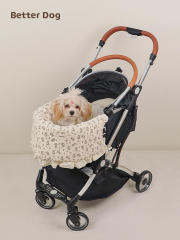 Pet stroller edge mat anti-dirty towel cushion pillow Korean pure cotton stroller accessories three-piece set universal for cats and dogs