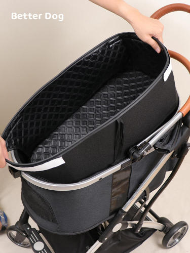 Pet stroller all-inclusive seat basket cover leather waterproof changing pad cart basket cover four-season universal stroller accessories sleeping pad