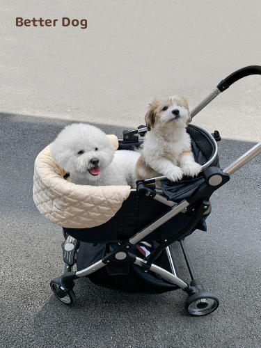 Pet stroller edge pad stroller accessories cushion pillow quilted three-piece set cat and dog universal anti-dirty towel enclosure