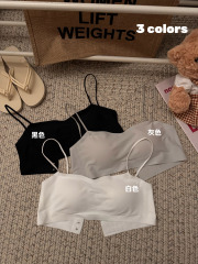 Real shot of summer wire-free comfortable breathable underwear for women without trace small breasts push-up anti-sagging bra