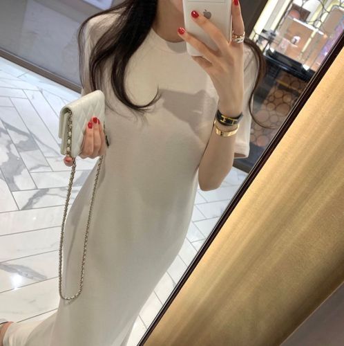 Original slim straight knitted dress for women