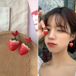 Korean love zircon earrings niche earrings women's pearl flower earrings fashionable long tassel earrings