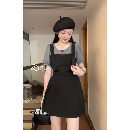 Jiang Chacha—Prague culottes with quick-drying fabric, elastic waist, slimming and fashionable suspender skirt for little people