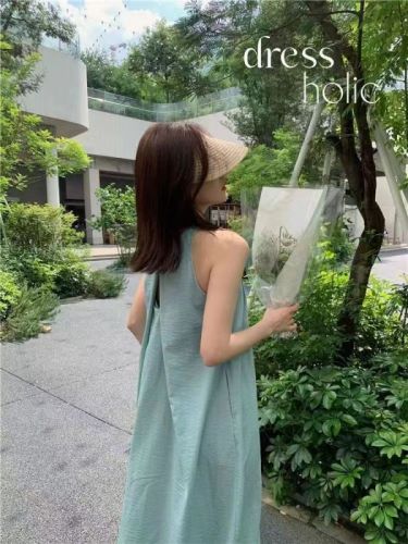 dressholic design holiday cool sleeveless dress French long skirt minimalist niche summer skirt