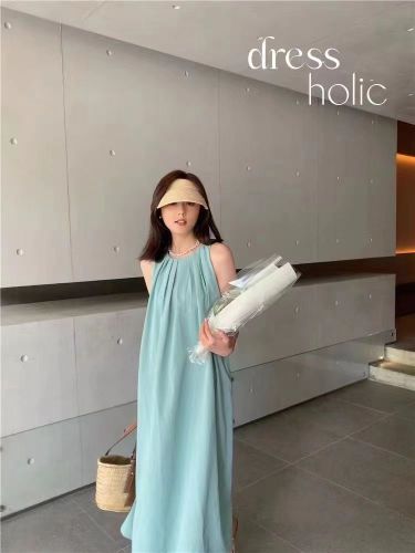 dressholic design holiday cool sleeveless dress French long skirt minimalist niche summer skirt