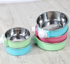 Pet stainless steel dog bowl, cat bowl, dog rice bowl, hanging dog bowl, anti-slip, bite-resistant food bowl, pet water bowl