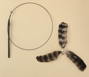 Pet toy wooden handle cat teasing stick cat interactive toy feather long pole replaceable head cat teasing stick