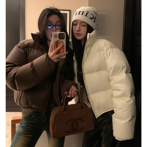 2024 Winter New American Kendall Style Down Jacket Women's Short Fashion Small Stand Collar Bakery Jacket