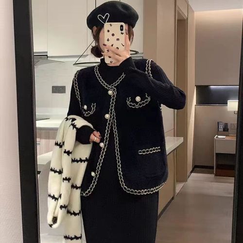 New style small fragrant imitation mink velvet knitted vest for women, short sweater vest, age-reducing temperament, and vest