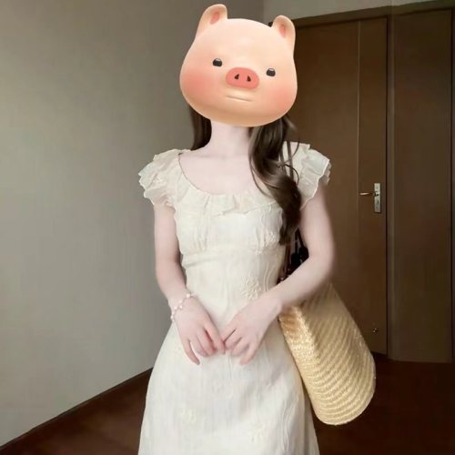 Tea Break French Ruffled Small Flying Sleeve Dress Women's Summer 2024 New Style Beautiful Fairy Long Dress