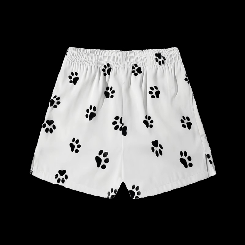 American dog foot print sports shorts for women, summer thin loose casual outer wear short wide leg hot pants