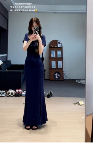 French hip-hugging dress for women summer 2024 new style high-end and temperament fishtail long skirt