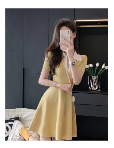 Dresses for petite women 2024 summer new retro waist fashion knitted skirt