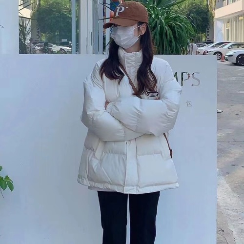 Down jacket for women winter 2024 new Korean style loose college style couple versatile hooded thickened cotton jacket