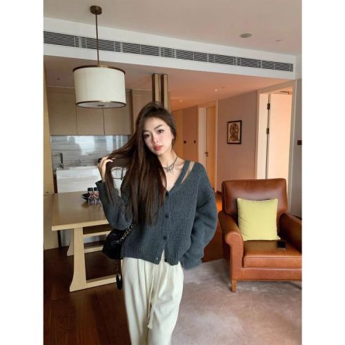 AeoAlways Cheese Chiffre Two-Wear Sweater Jacket Women's New Spring and Autumn High-Quality Super Nice-looking Top