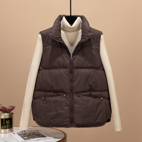 Down cotton vest jacket 2024 autumn and winter new style cotton vest women's vest outer wear foreign style fashionable outer wear for women