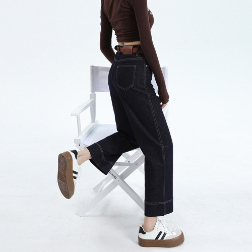 Photographed in 2024 Early Autumn Fashion 9-inch Straight Leg Smoked Pipe Pants Design Jeans