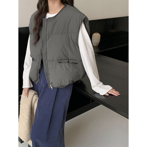 Korean version of autumn and winter new small pumpkin down cotton vest women's casual loose small bread coat sleeveless vest