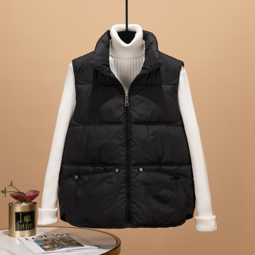 Down cotton vest jacket 2024 autumn and winter new style cotton vest women's vest outer wear foreign style fashionable outer wear for women