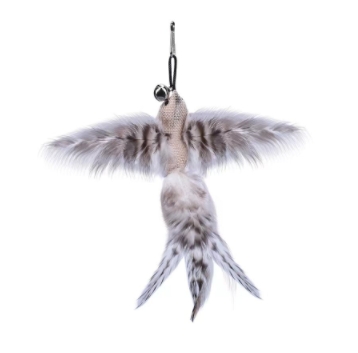 Cross-border simulated bird, steel wire, long pole, cat stick, feather replacement head, suction cup, self-entertaining cat toy, pet supplies