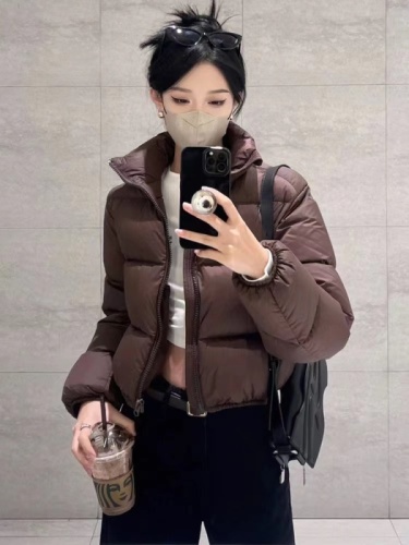 2024 Winter New American Kendall Style Down Jacket Women's Short Fashion Small Stand Collar Bakery Jacket