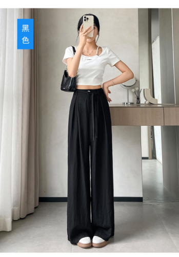 Pink women's 2024 new summer thin suit wide leg pants loose women's pants trousers temperament women's fashion trend