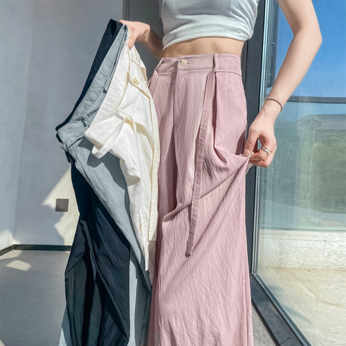 Pink women's 2024 new summer thin suit wide leg pants loose women's pants trousers temperament women's fashion trend