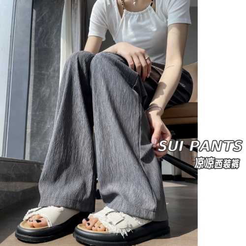 Suit trousers for women, loose and drapey, summer, thin, narrow, straight, wide-leg trousers, women's casual trousers