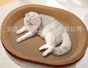 Cat scratching board, one-piece cat nest, wear-resistant, scratch-resistant, crumb-free, round, extra-large, corrugated paper vertical board basin, cat toy