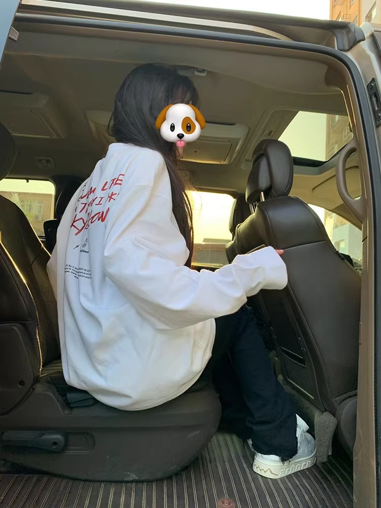 Early Autumn Winter New Pure Cotton Long Sleeve Women's Round Neck Loose Base Shirt