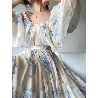 Aconiconi｜花jinmuyan floral fairy skirt design strapless off-shoulder top suit skirt skirt