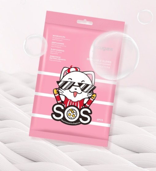 enoug sos pet no-wash gloves wet wipes dry cleaning deodorization and odor removal for cats and dogs no-wash cleaning